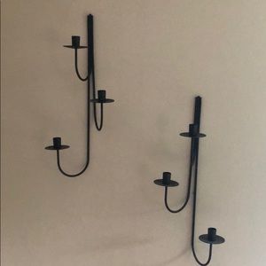 Wrought iron candle stick sconces